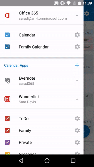 Список из Wunderlist в Outlook
